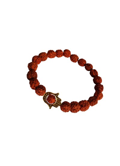 Hamsa Hand Rudraksha Beads Bracelet For Men